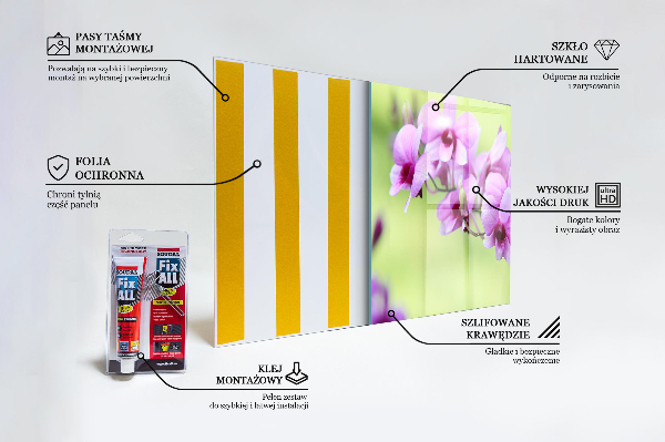 Stenska plošča za kuhinjo Vijolična orhideja