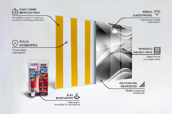 Stenska plošča za kuhinjo Abstrakcija valov