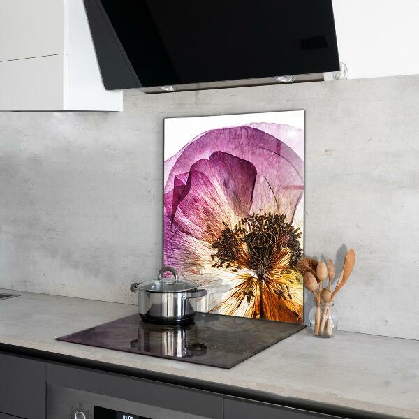 Stenska plošča za kuhinjo Podrobnosti nežnega cvetja