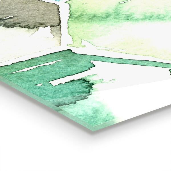 Stenska plošča za kuhinjo Akvarelni geometrijski vzorci