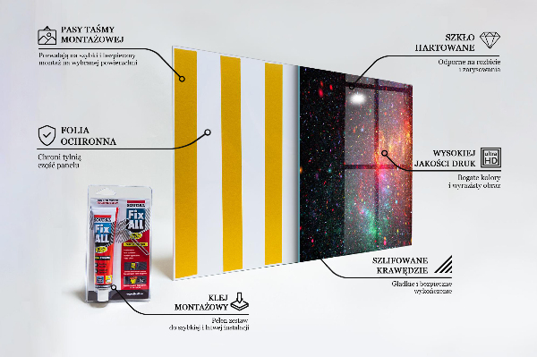 Stenska plošča za kuhinjo Galaxy chaos fantasy