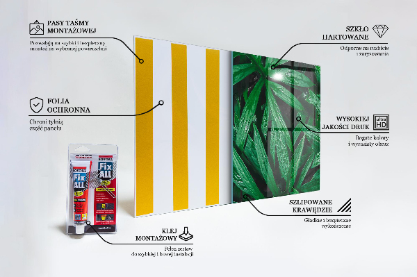 Stenska plošča za kuhinjo Eksotični listi džungle