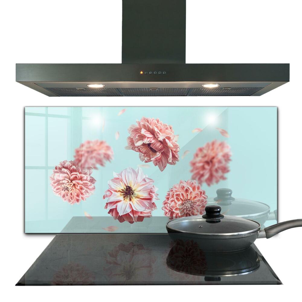 Stenska plošča za kuhinjo Zračna kompozicija cvetov