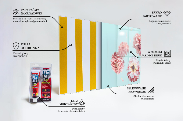 Stenska plošča za kuhinjo Zračna kompozicija cvetov