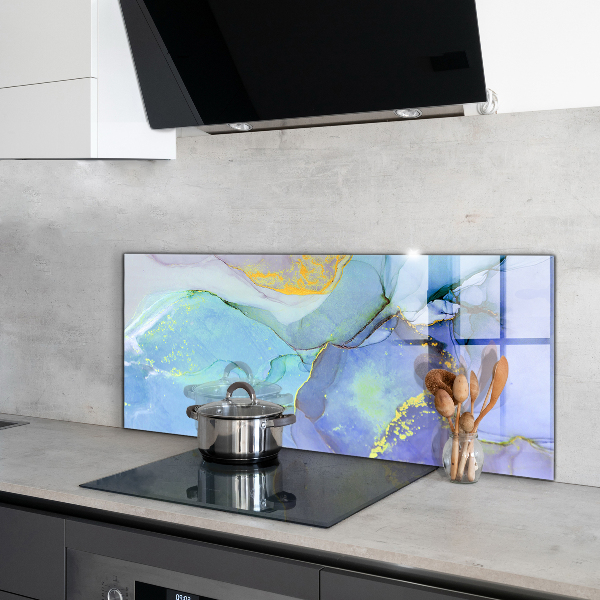 Stenska plošča za kuhinjo Abstrakcija modre energije