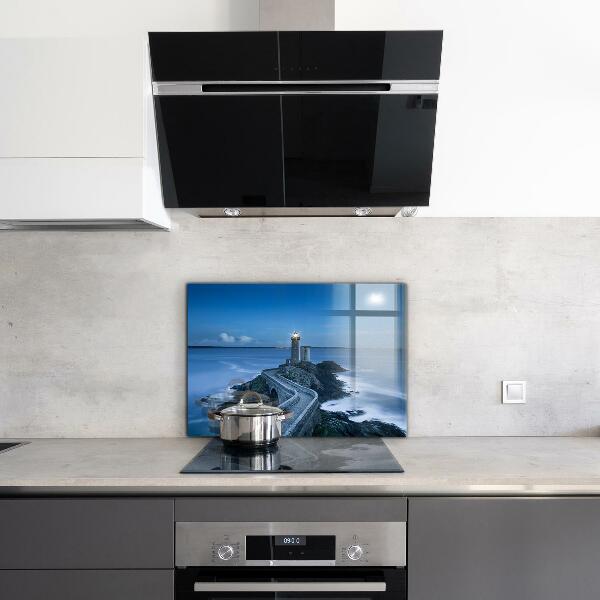 Stenska plošča za kuhinjo Svetilnik ob mraku