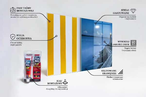 Stenska plošča za kuhinjo Svetilnik ob mraku