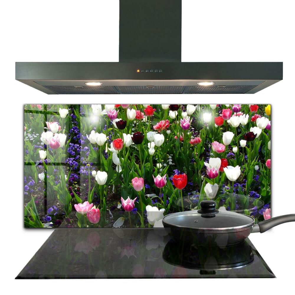 Stenska plošča za kuhinjo Travniške poletne rože