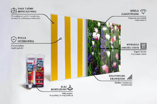 Stenska plošča za kuhinjo Travniške poletne rože