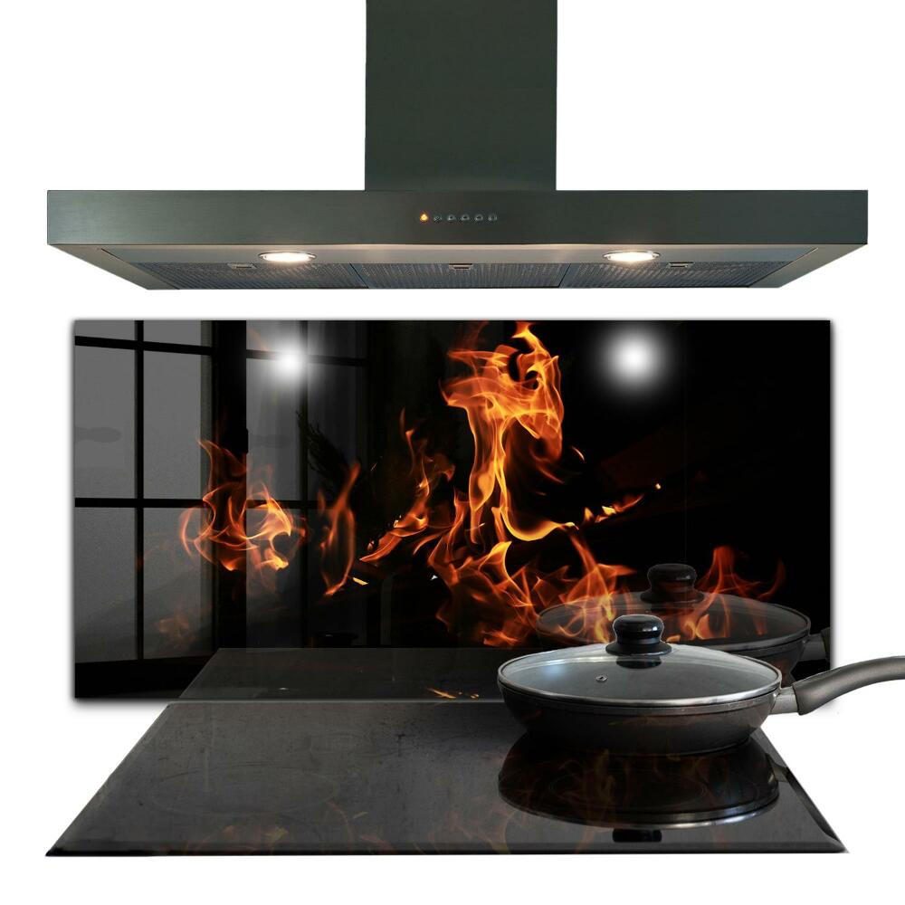 Stenska plošča za kuhinjo Vroči plameni tabornega ognja