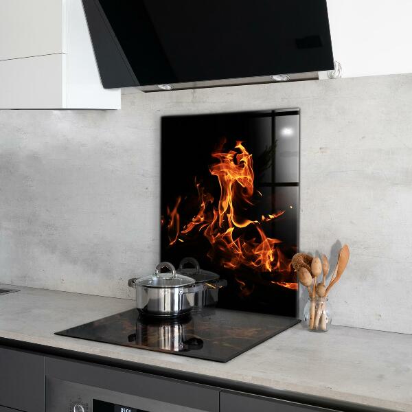 Stenska plošča za kuhinjo Vroči plameni tabornega ognja