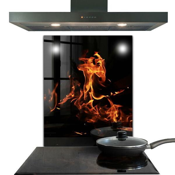 Stenska plošča za kuhinjo Vroči plameni tabornega ognja