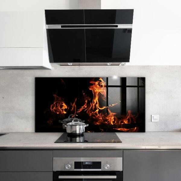 Stenska plošča za kuhinjo Vroči plameni tabornega ognja