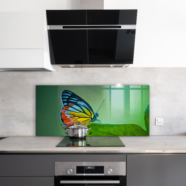 Stenska plošča za kuhinjo Metulj počiva na listu