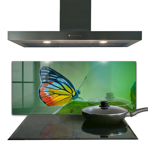 Stenska plošča za kuhinjo Metulj počiva na listu