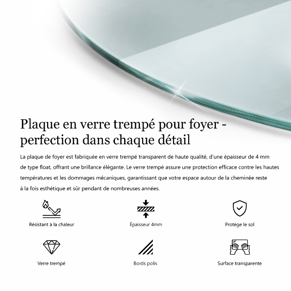 Steklo za kamin 100x100 cm