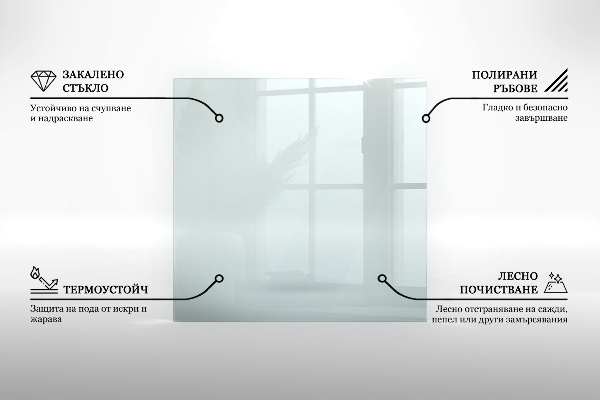 Steklo za kamin 50x50 cm