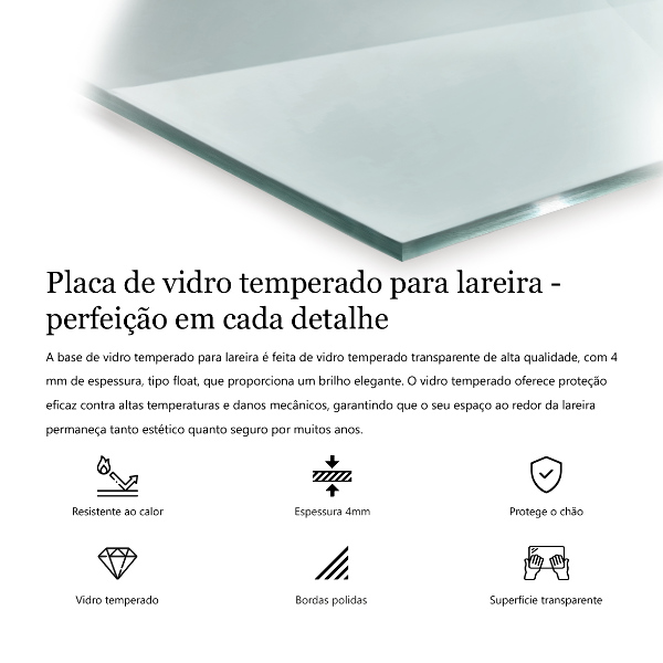 Steklo za kamin 60x60 cm