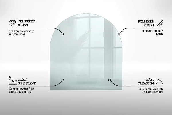 Steklo za kamin 100x100 cm