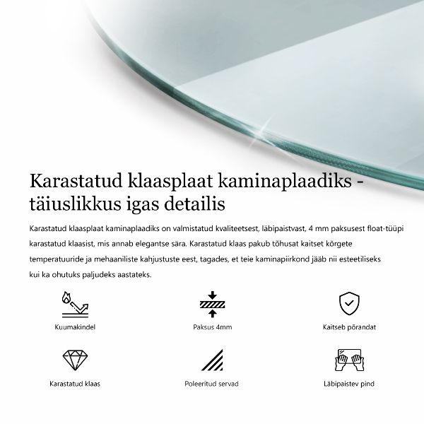 Podložna plošča za kamin fi100 cm