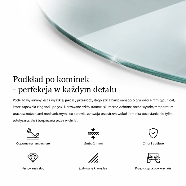 Podložna plošča za kamin fi100 cm