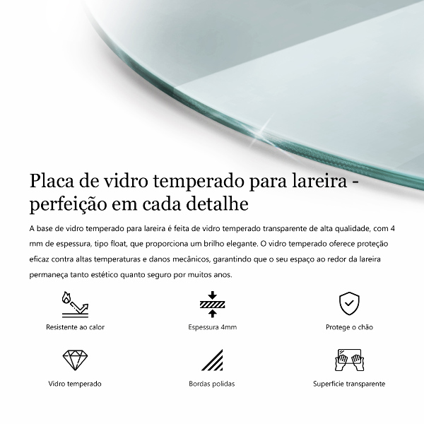 Podložna plošča za kamin fi50 cm