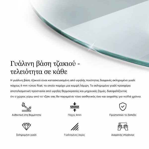 Podložna plošča za kamin fi50 cm