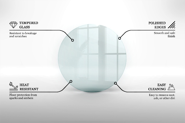 Podložna plošča za kamin fi50 cm