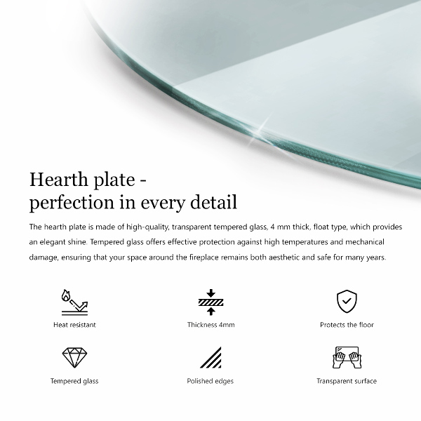 Podložna plošča za kamin fi50 cm