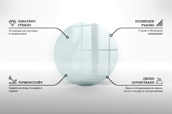 Podložna plošča za kamin fi70 cm