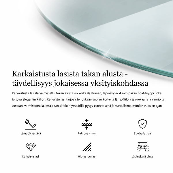 Podložna plošča za kamin fi70 cm