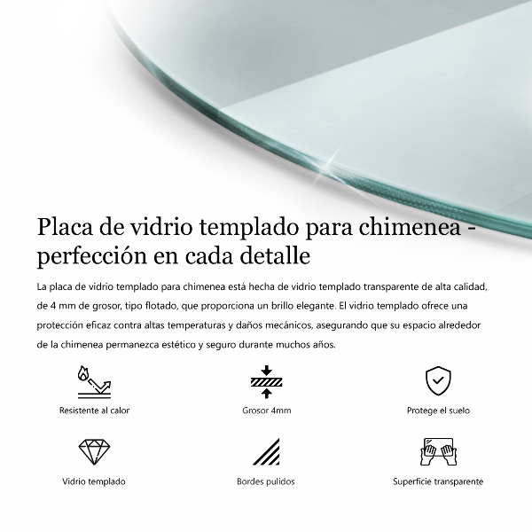 Podložna plošča za kamin fi80 cm