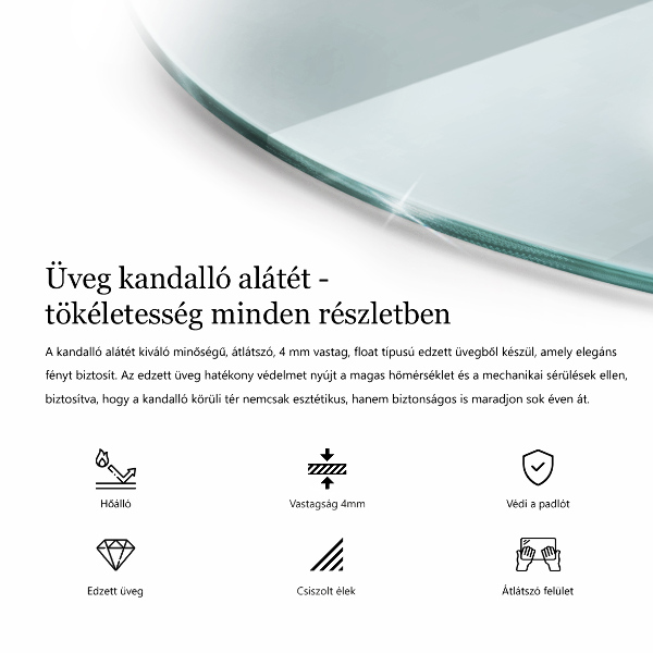 Podložna plošča za kamin fi80 cm