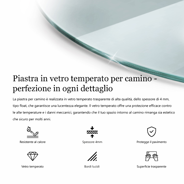 Podložna plošča za kamin fi80 cm