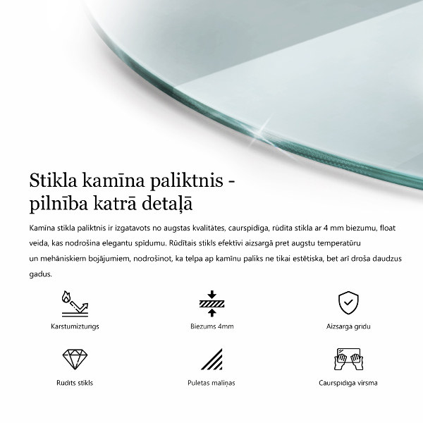 Podložna plošča za kamin fi80 cm