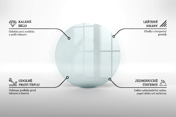 Podložna plošča za kamin fi90 cm