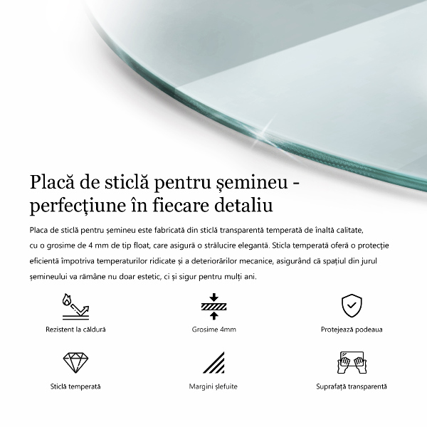 Podložna plošča za kamin fi90 cm