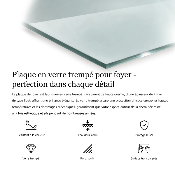 Steklo za kamin 100x50 cm