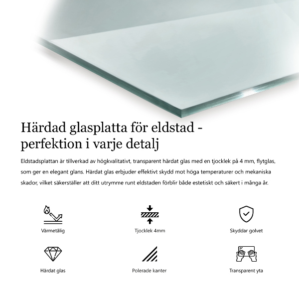 Steklo za kamin 120x60 cm