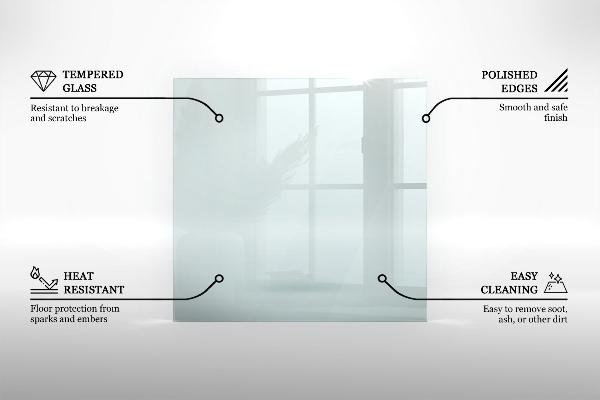 Steklo za kamin 60x40 cm