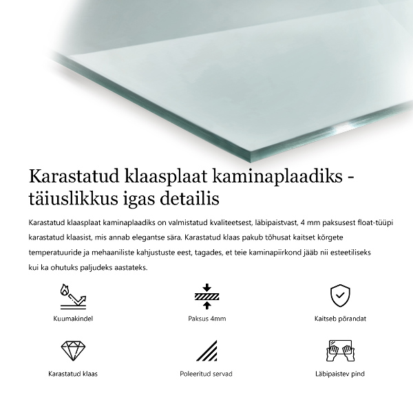 Steklo za kamin 80x60 cm