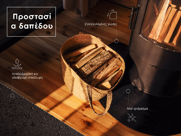 Pravokotna črna podložna plošča za kamin 100x80 cm