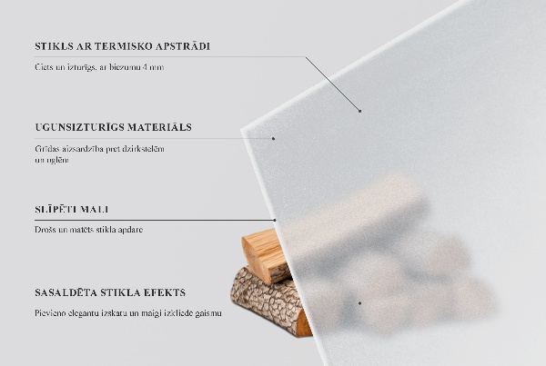 Pravokotno polprosojno steklo za kamin 140x70 cm