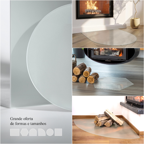 Pravokotno polprosojno steklo za kamin 60x40 cm