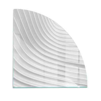 Četrtina kroga kaljeno steklo za pod kamin Valovi nežnih linij