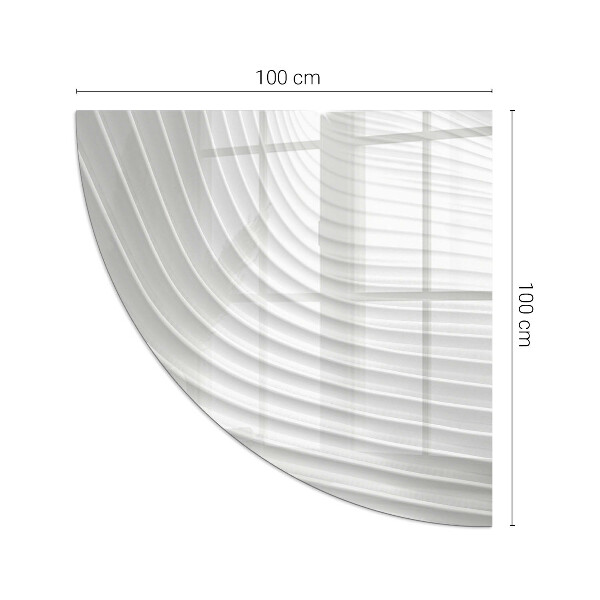 Četrtina kroga kaljeno steklo za pod kamin Valovi nežnih linij