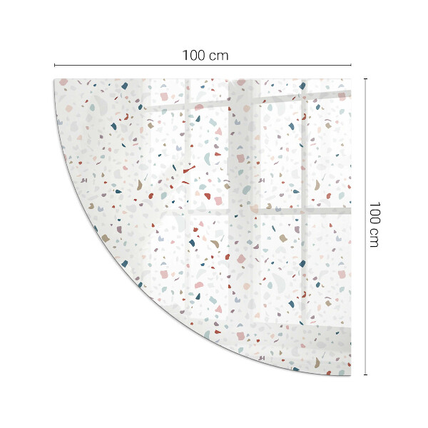 Četrtina kroga kaljeno steklo za pod kamin Vzorec z majhnimi oblikami