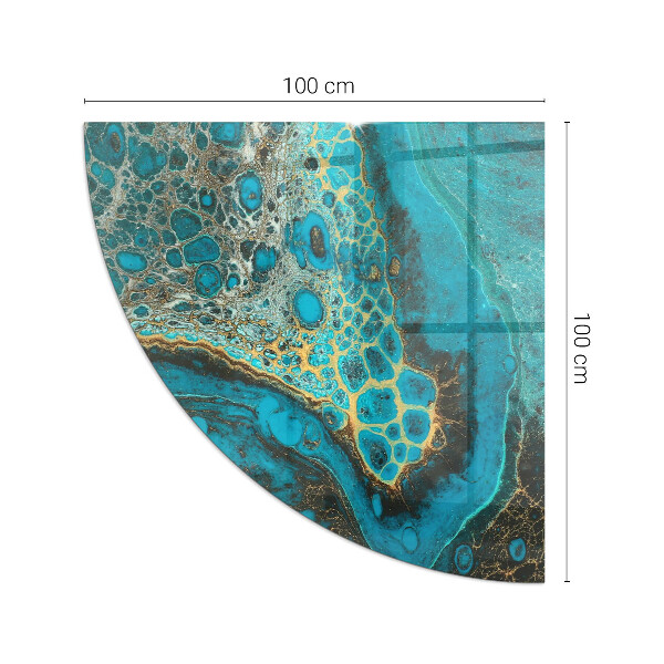 Četrtina kroga steklo za pod kamin Abstraktni organski vzorec