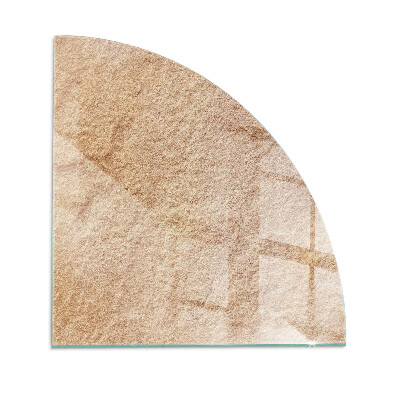 Četrtina kroga kaljeno steklo za pod kamin Tekstura naravnega kamna