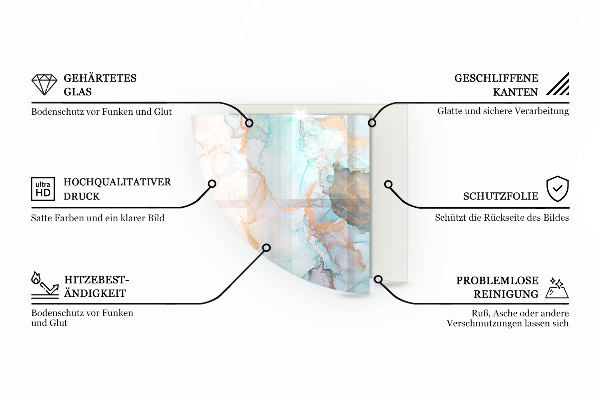 Četrtina kroga steklo za pod kamin Tekstura lesenih desk